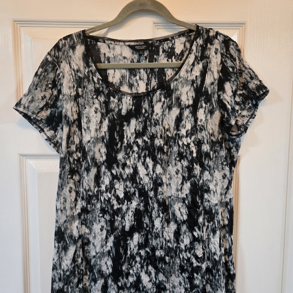 Abstract Short Sleeve Blouse